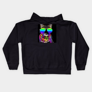 smiling colorful kitty Kids Hoodie